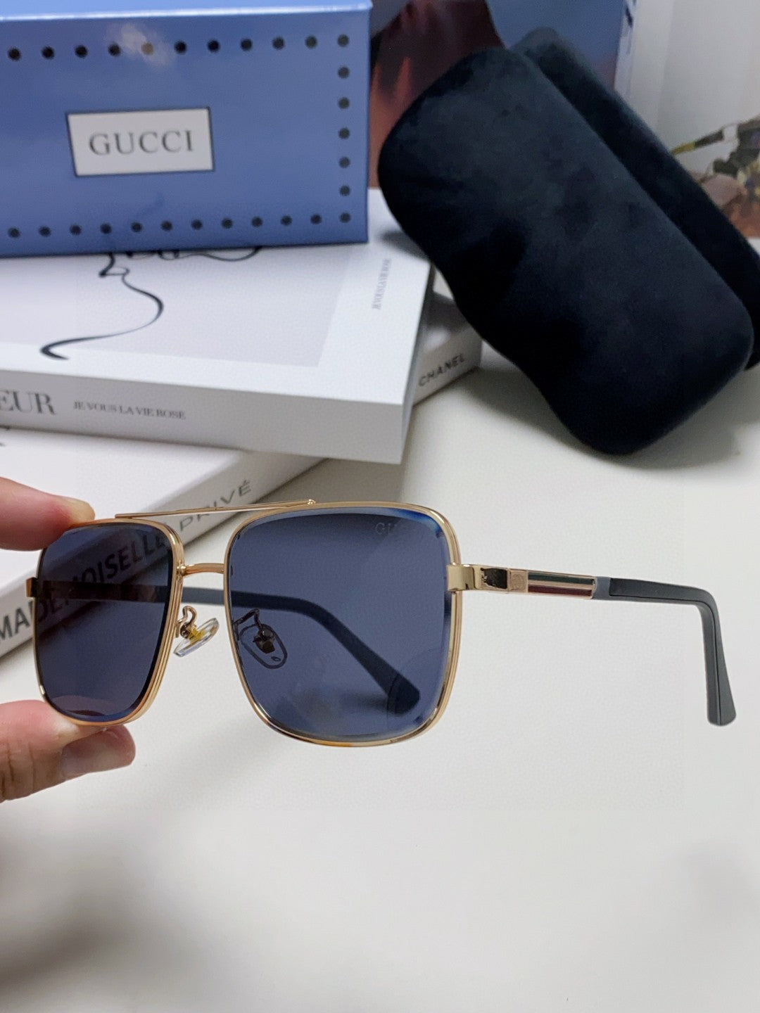 SQUARE FRAME SUNGLASSES 576880 IN METAL