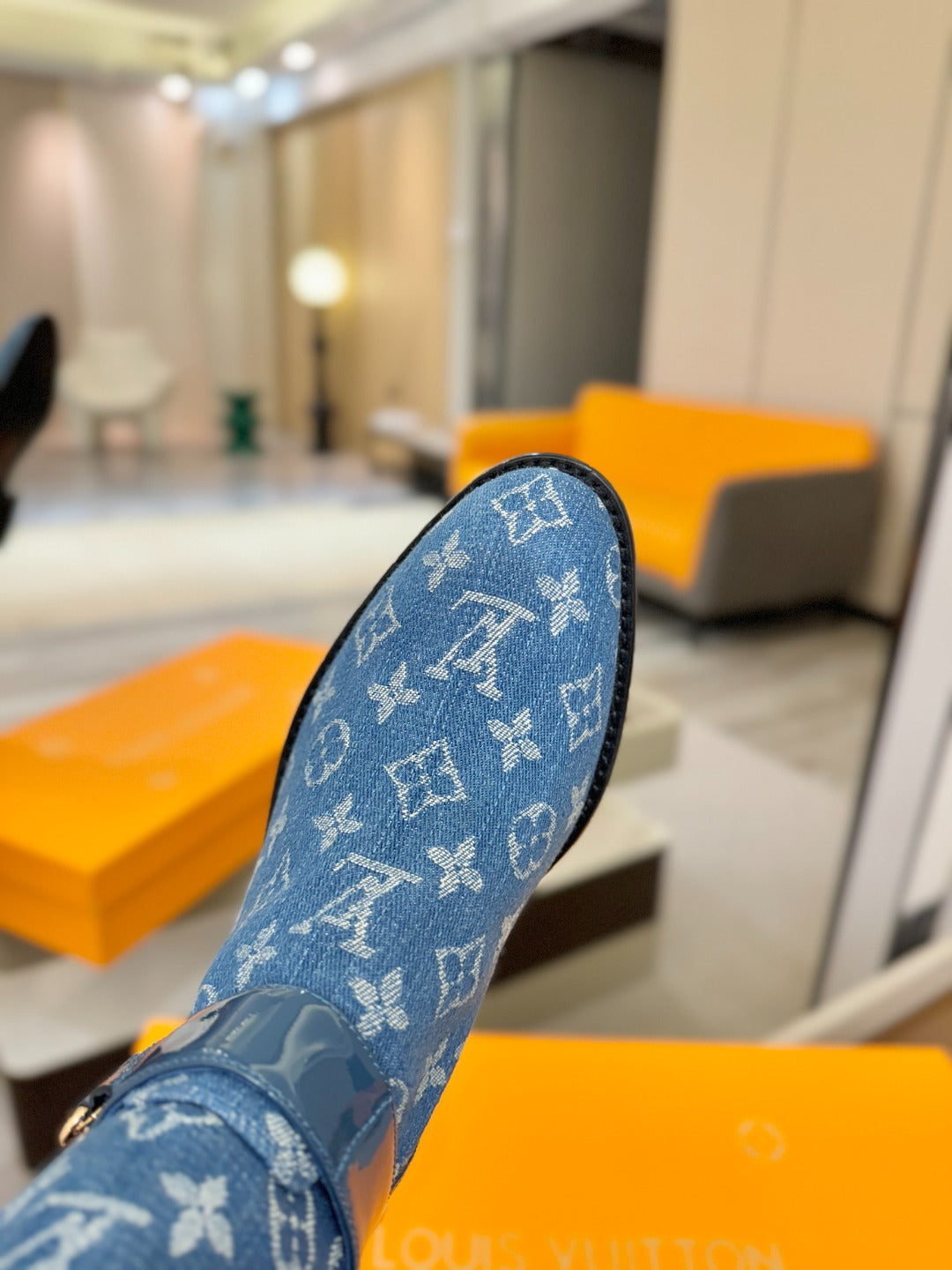 LV 25 Martin Boots 30 Blue Denim 573886