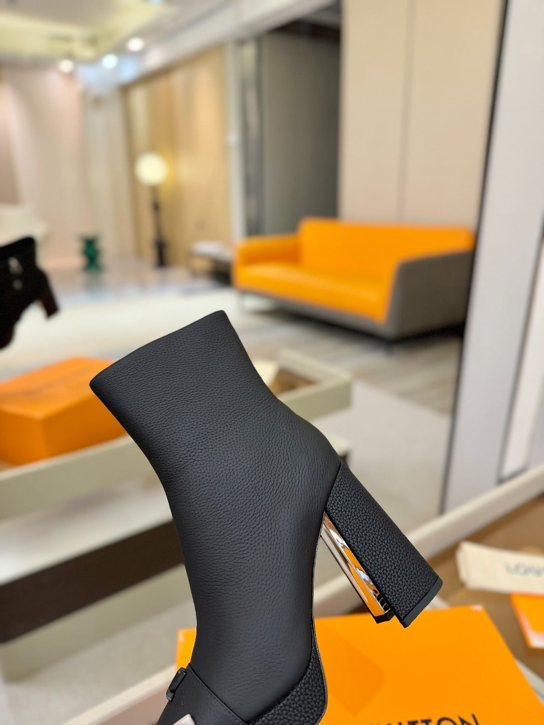 LV Ankle Boots 110 Monogram Black Calfskin 573721