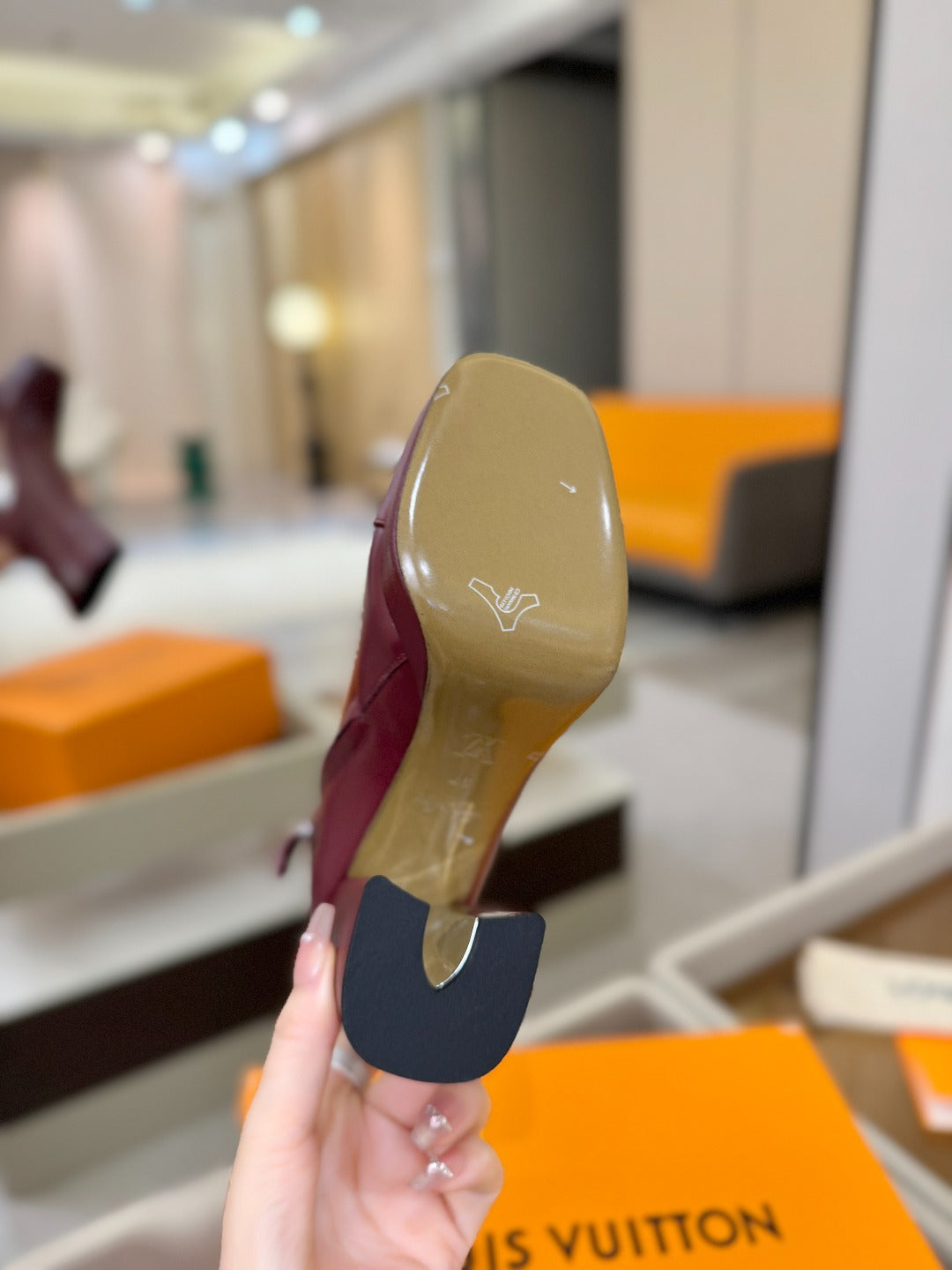 LV Ankle Boots 110 Burgundy Sheepskin 573724