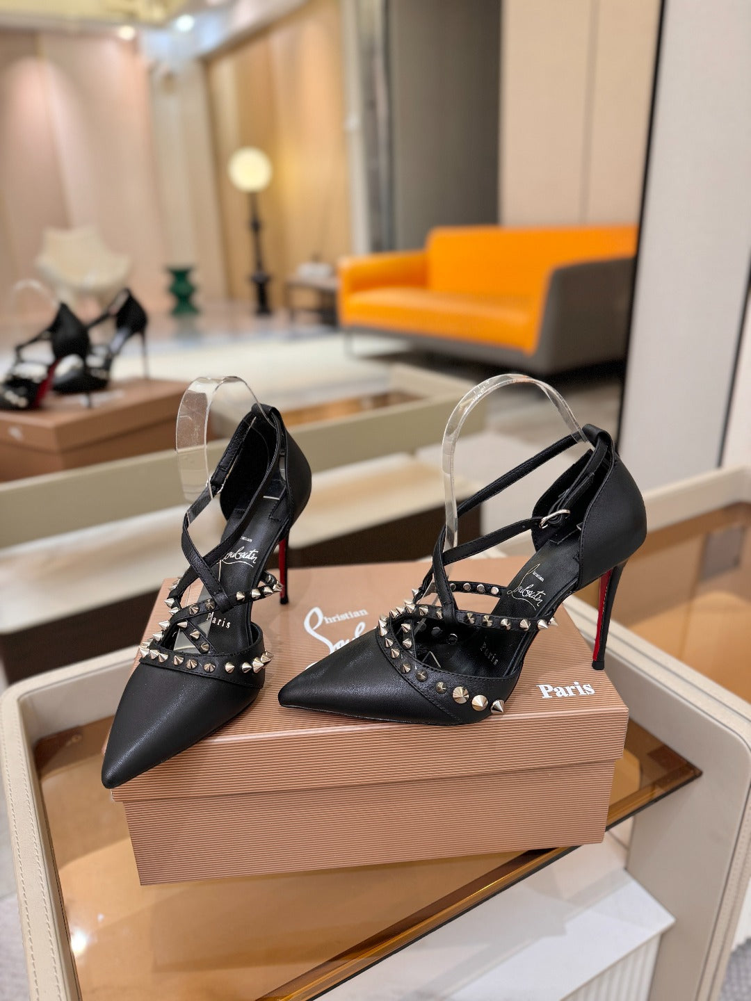 Christian Louboutin Tatooshka Spikes Pump 105mm Patent Leather 424455