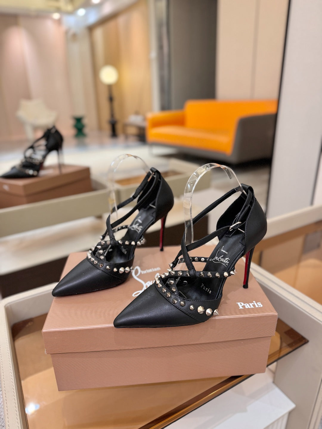 Christian Louboutin Tatooshka Spikes Pump 105mm Patent Leather 424455