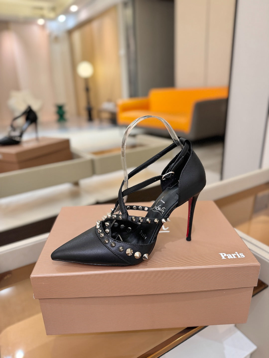 Christian Louboutin Tatooshka Spikes Pump 105mm Patent Leather 424455