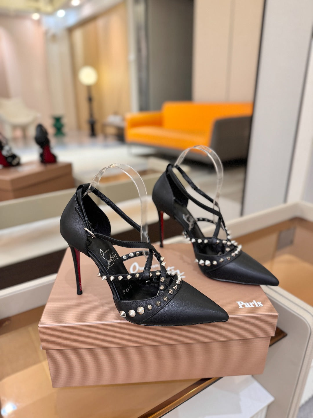 Christian Louboutin Tatooshka Spikes Pump 105mm Patent Leather 424455