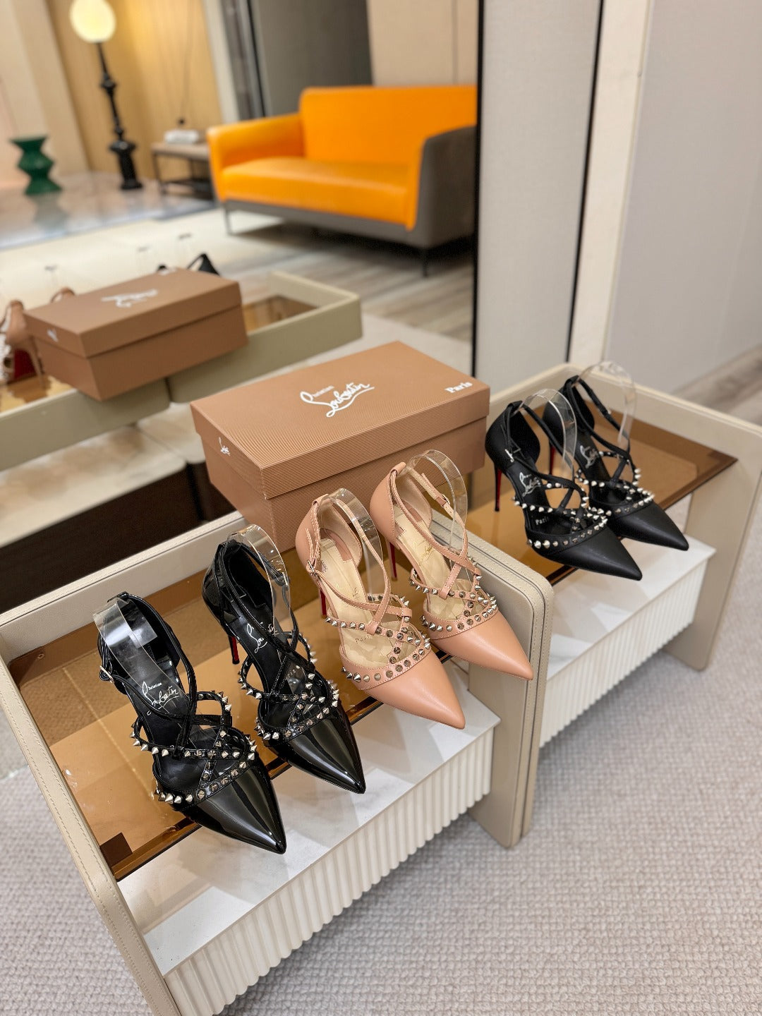 Christian Louboutin Tatooshka Spikes Pump 105mm Patent Leather 424455
