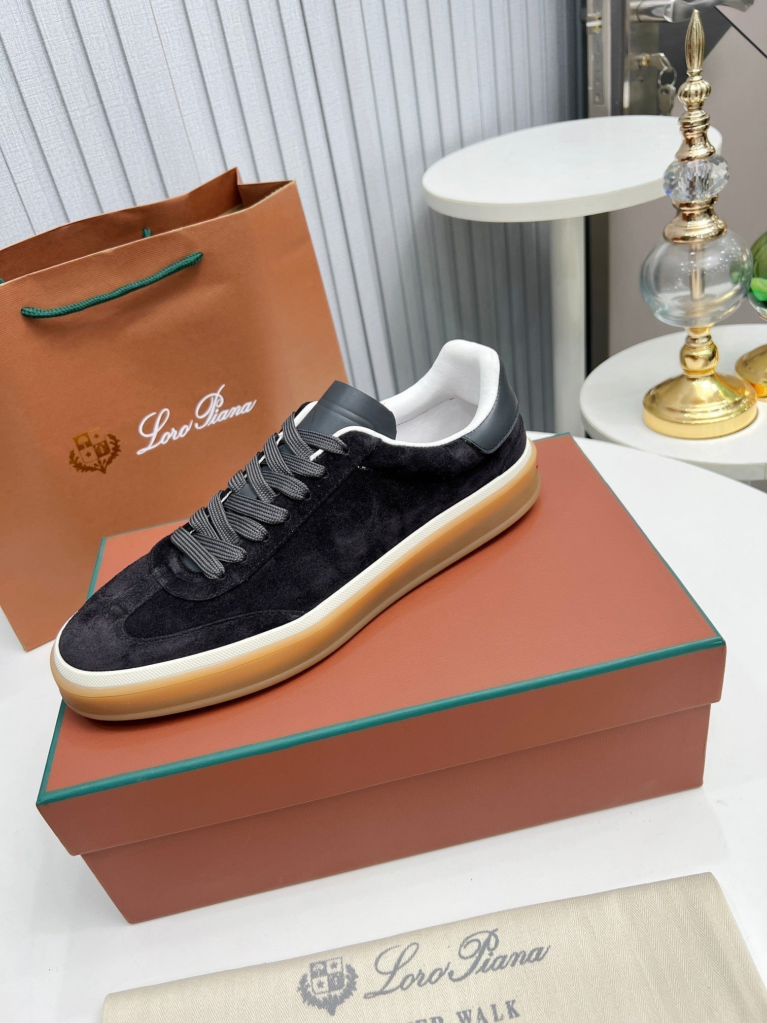 LP TENNIS WALK SNEAKERS CHARCOAL MIX GRAY SUEDE