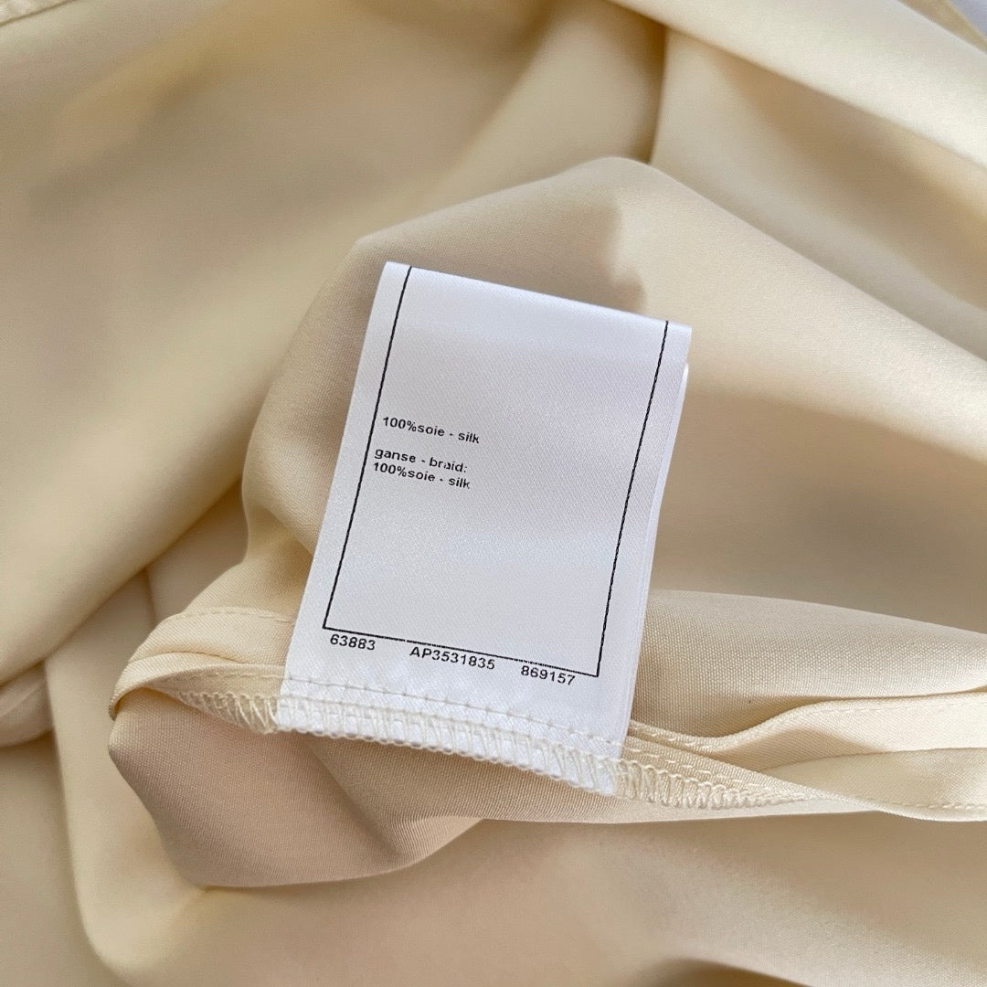 Chanel 2026 Color-Block Pocket Tank Top Light Yellow Soie Silk 300778