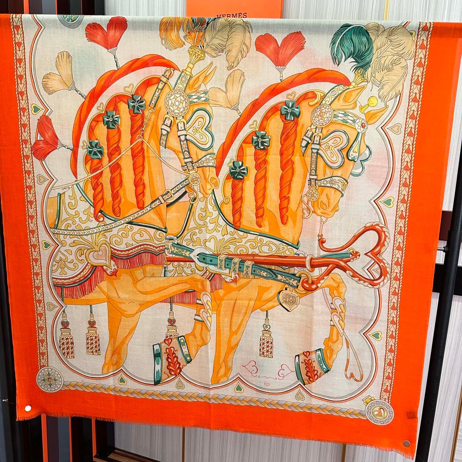 HM 25s Scarf 200cm Orange Beige Cashmere 976424