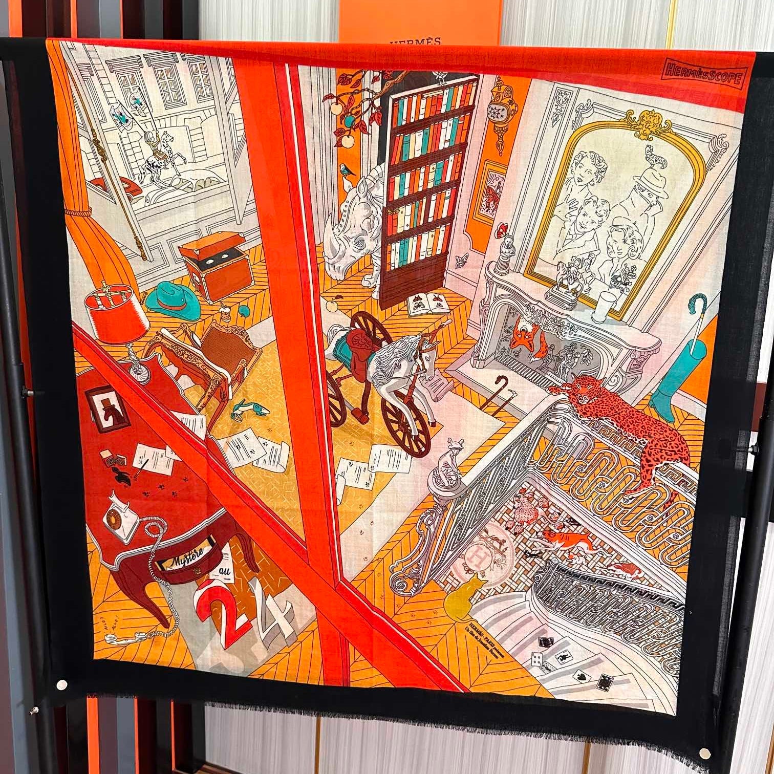 HM Newest Design Scarf 200CM Orange Black Cashmere 976450