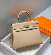 HM KELLY 28CM LIGHT BEIGE TOGO GOLD HARDWARE