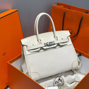 HM Birkin 25 Milkshake White Canvas with Swift Leather Silver Hardware 237310