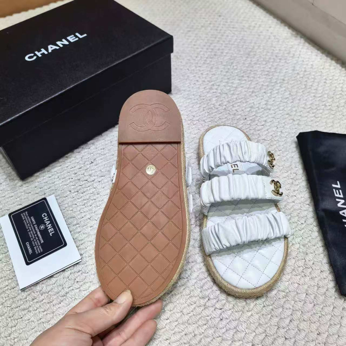 Chanel 2026 Puffy Straps Sandals Leather 122401