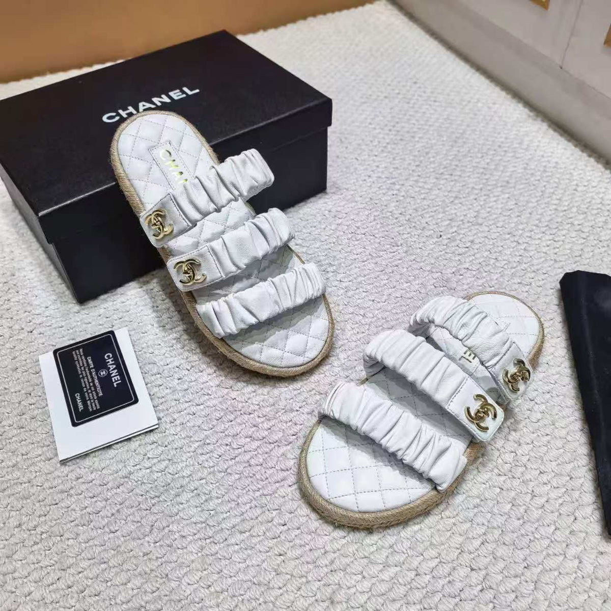 Chanel 2026 Puffy Straps Sandals Leather 122401