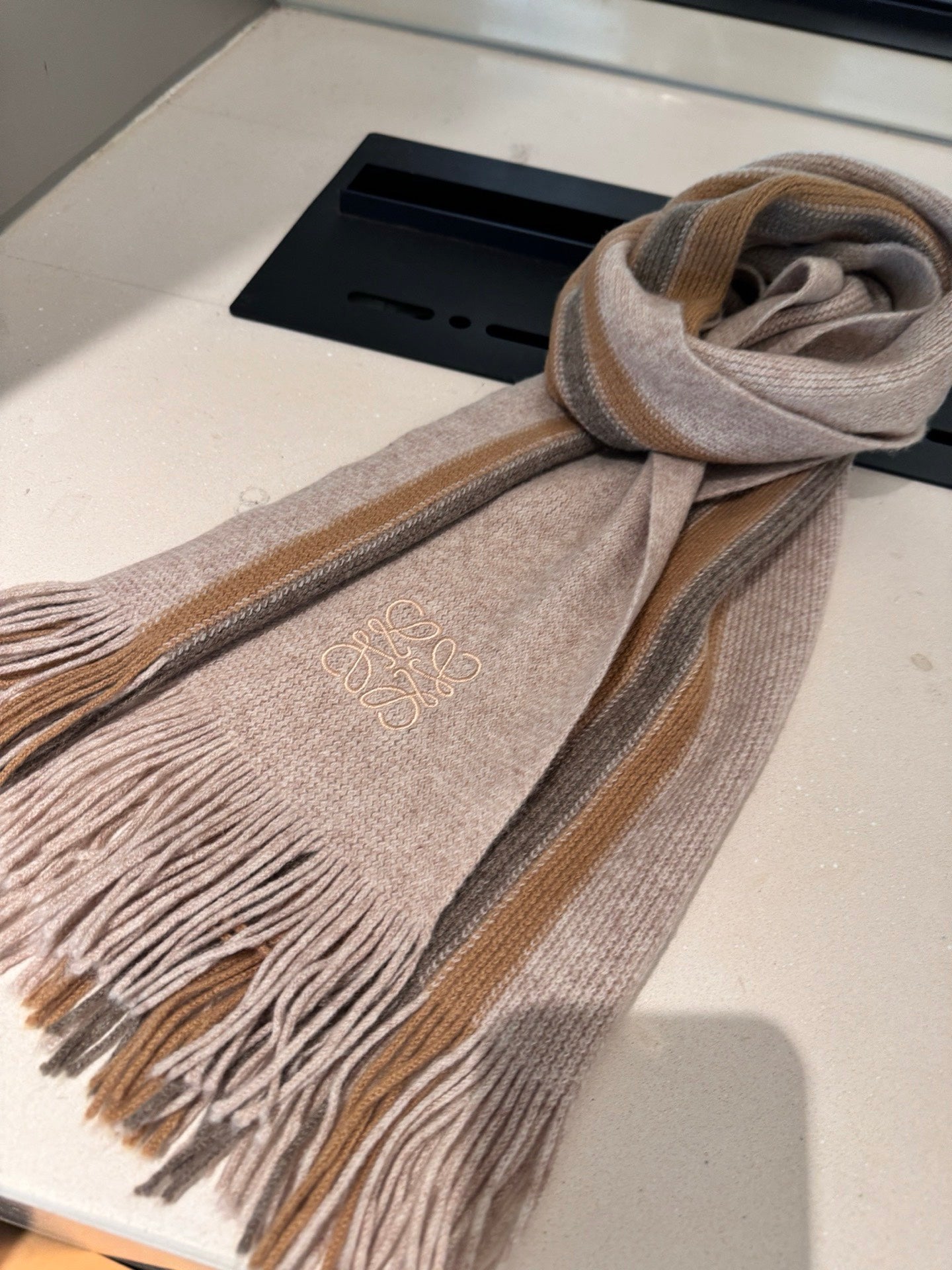Loewe Scarf 180CM  Beige Camel Cashmere 968539