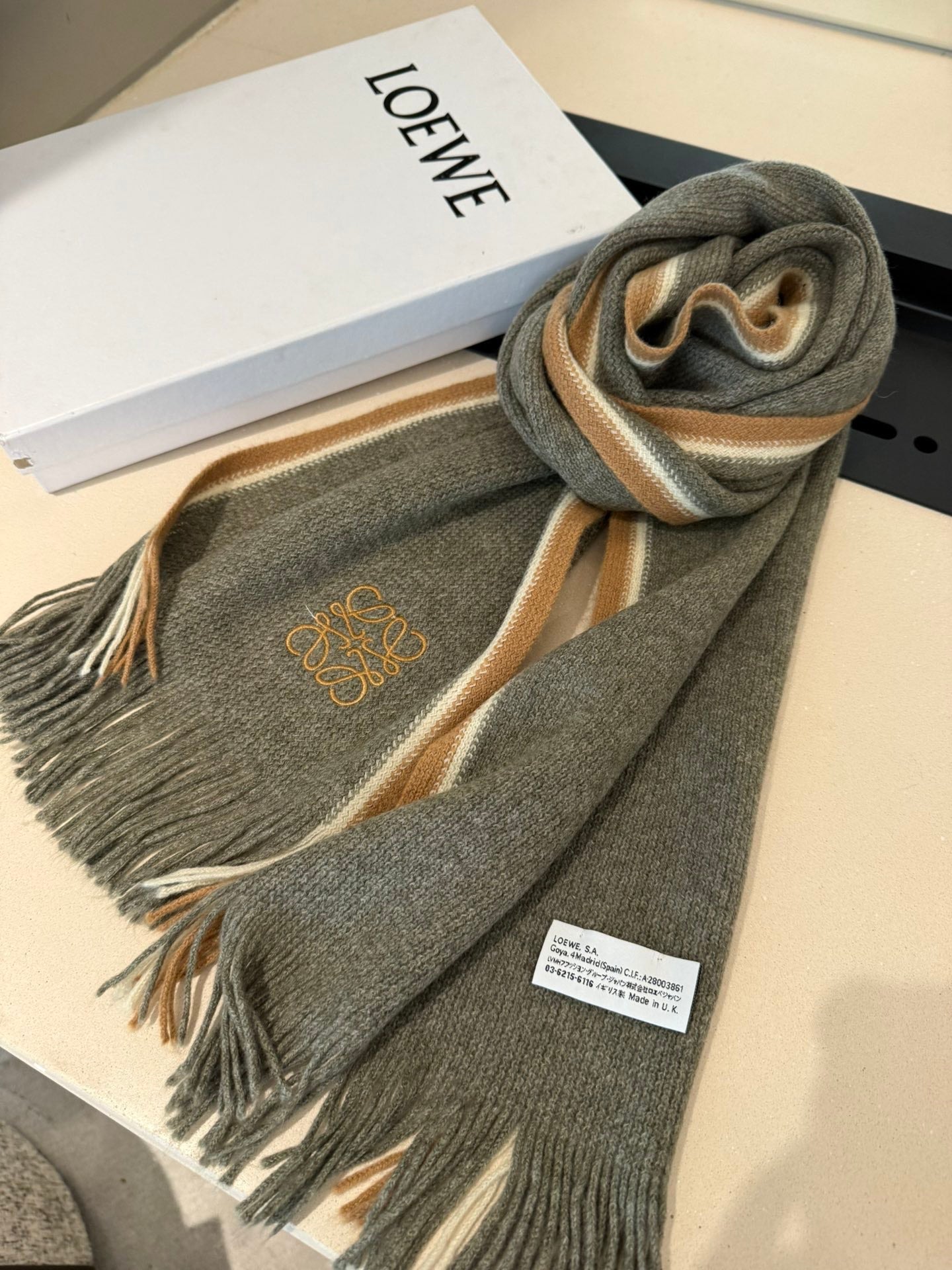 Loewe Scarf 180CM  Dark Green Cashmere 968540