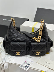 CC 25C Hobo 31cm Black Lambskin Gold Hardware 243540