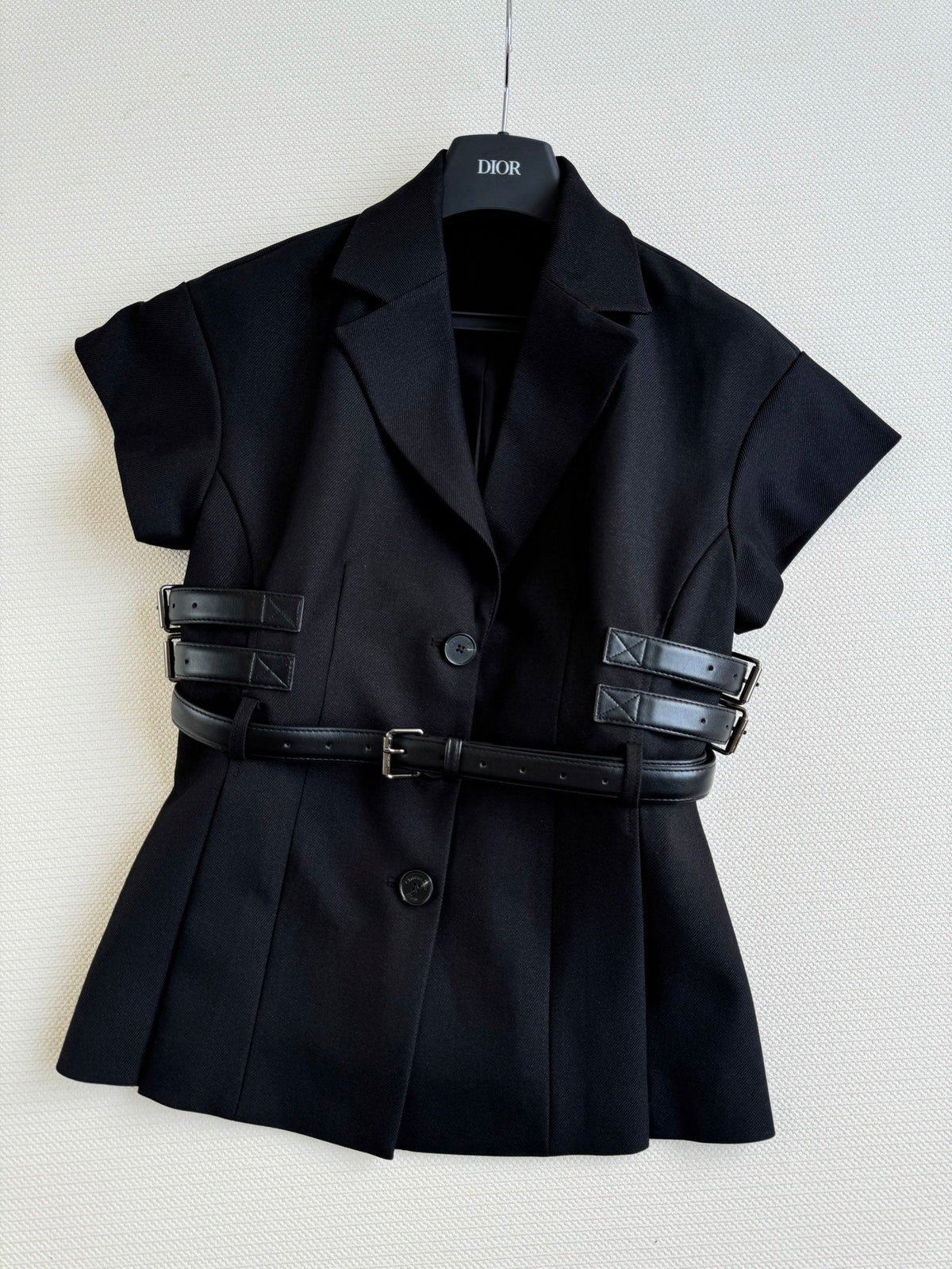 CD 25 Vest With Belt Black Wool Viscose