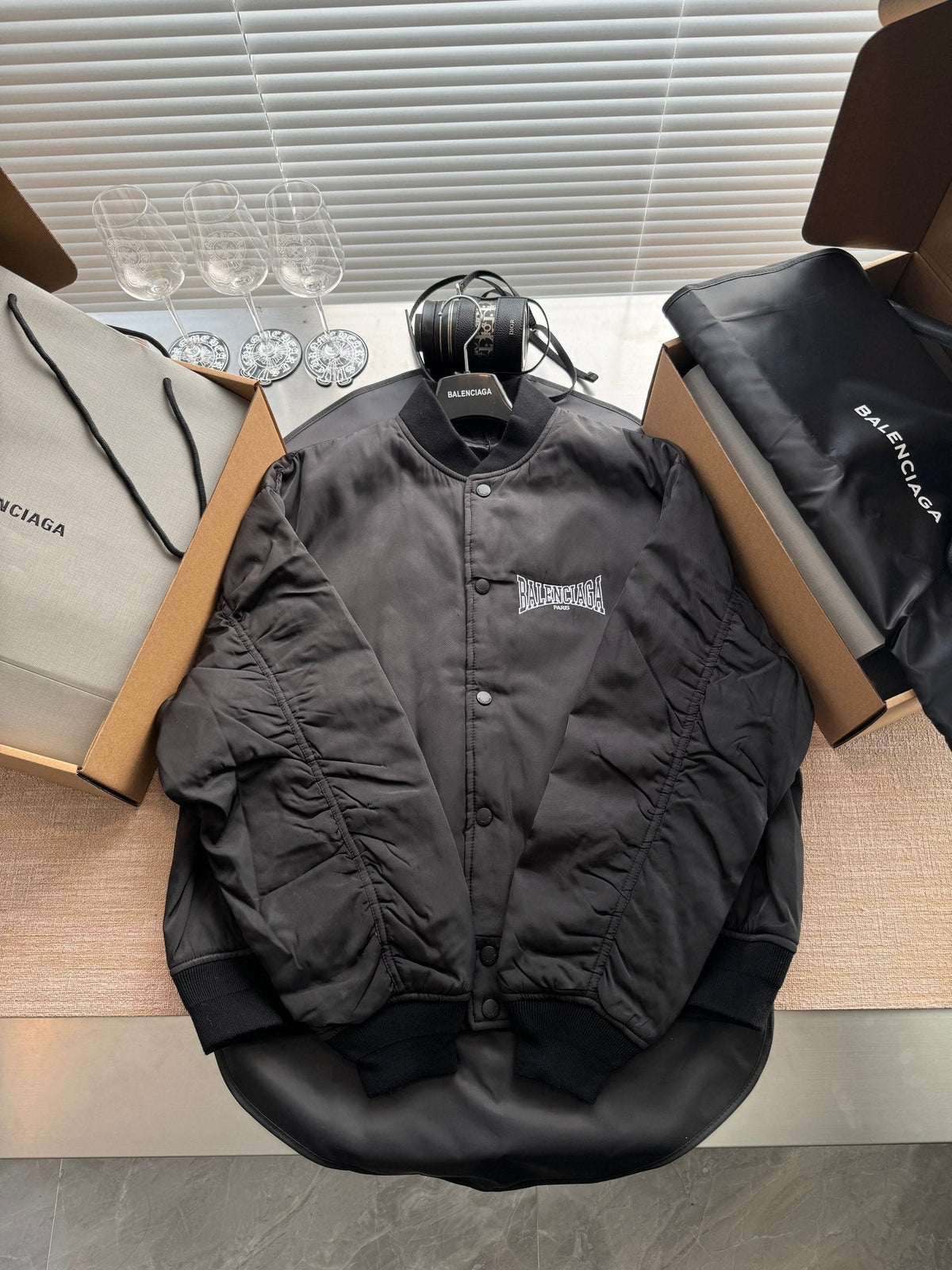Balenciaga 25 Sports Jacket Black Polyester 0031