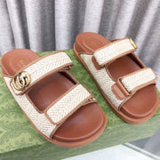 GG  Rubber Sole Logo Sandals Brown