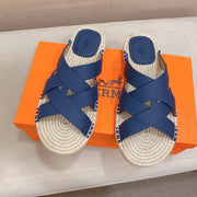 HM Men's Kazimir Sandal Blue Espadrilles Cowhide 700889