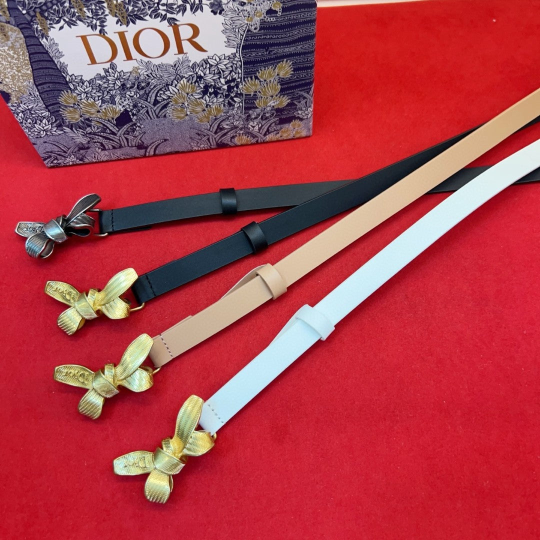 Dior 2026 Bow Belt 1.5cm Smooth Calfskin