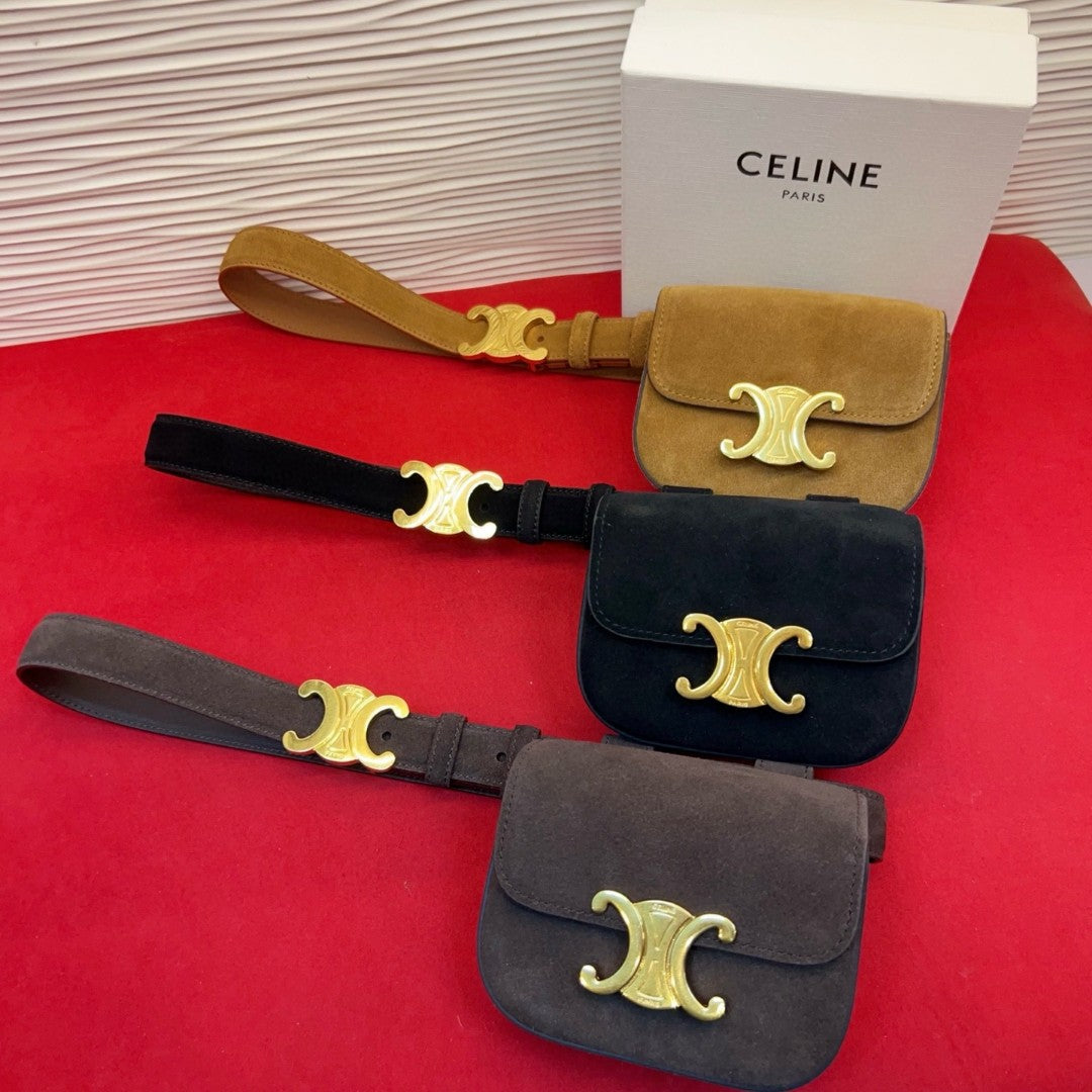 Celine 2026 Triomphe Belt Bag 25mm Suede