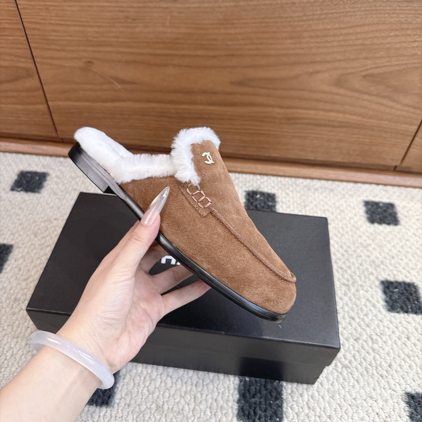 Chanel 2026 Wool Mules Suede 983862