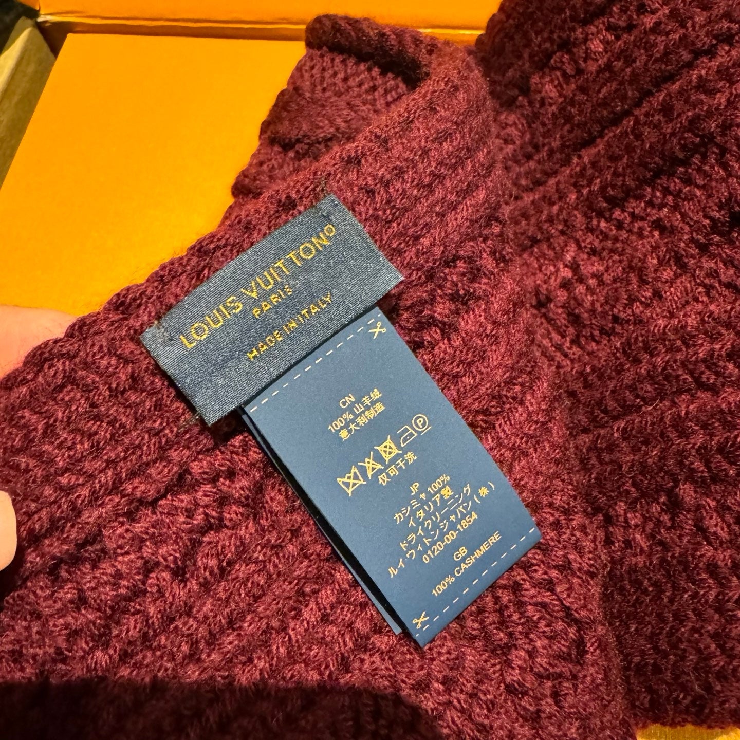 LV Freeze  Scarf 135cm Burgundy Wool 969353