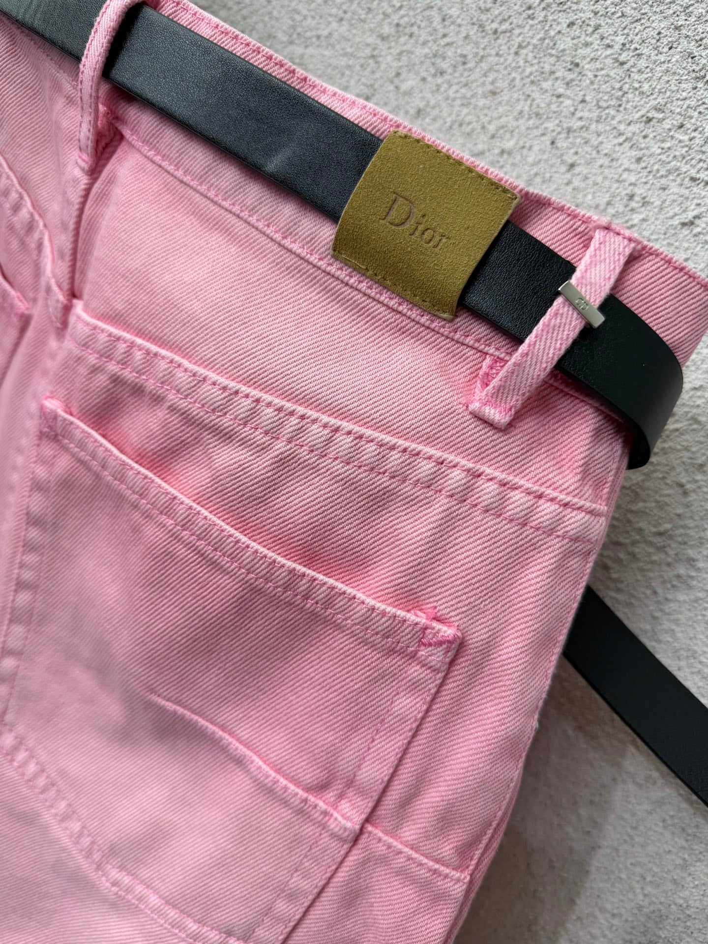 Dior 2026 Midi Skirt With Belt Pink Denim Cotton 374548