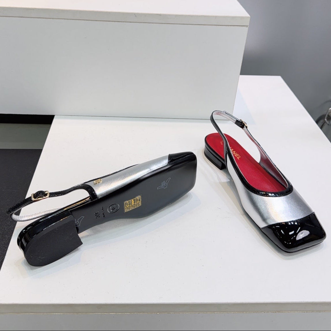 Chanel 2026 Square Toe Slingback Patent Leather 942738