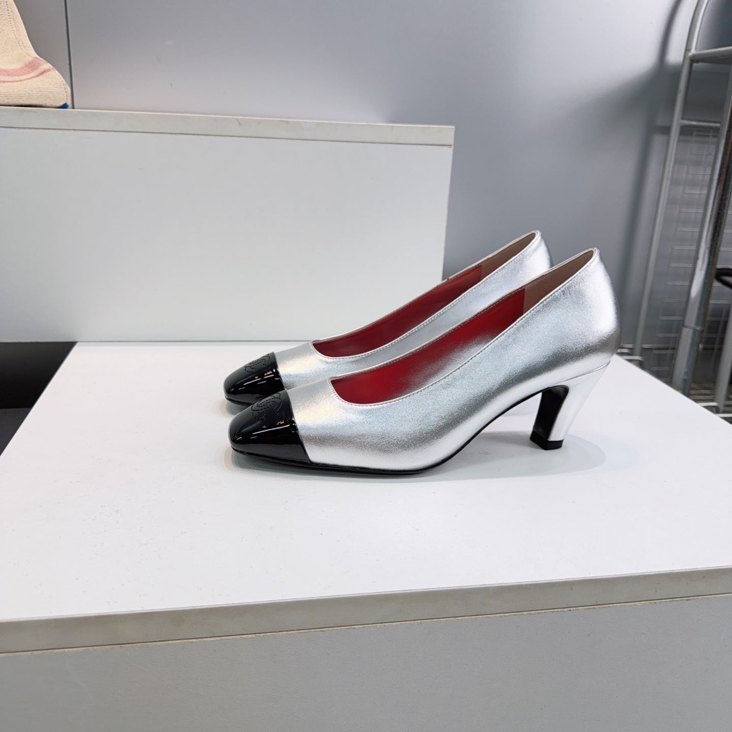 Chanel 2026 Classic Cap-Toe Pumps 65mm Patent Leather 942800