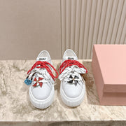 MIU MIU platform sneakers white red leather 461866