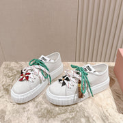 MIU MIU platform sneakers white green suede 461867