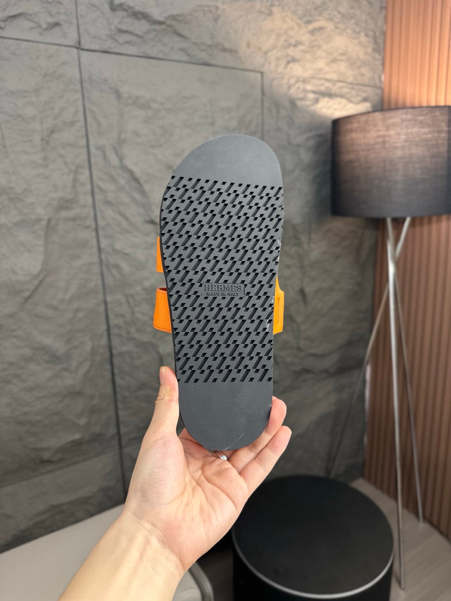 HM Men's Chypre Sandals Orange Cowhide 686987