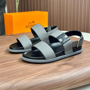 HM Men's Sandals Grey Cowhide 684856