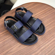 HM Men's Sandals Blue Cowhide 684858