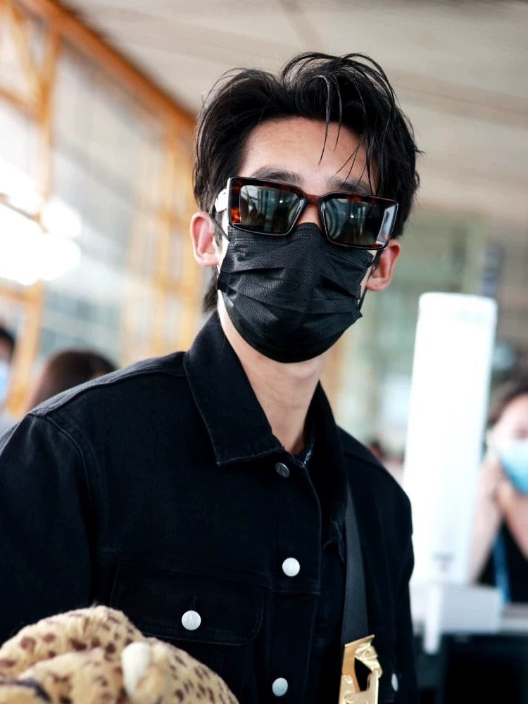 CHUNKY RECTANGULAR FRAME SUNGLASSES G204 IN ACETATE