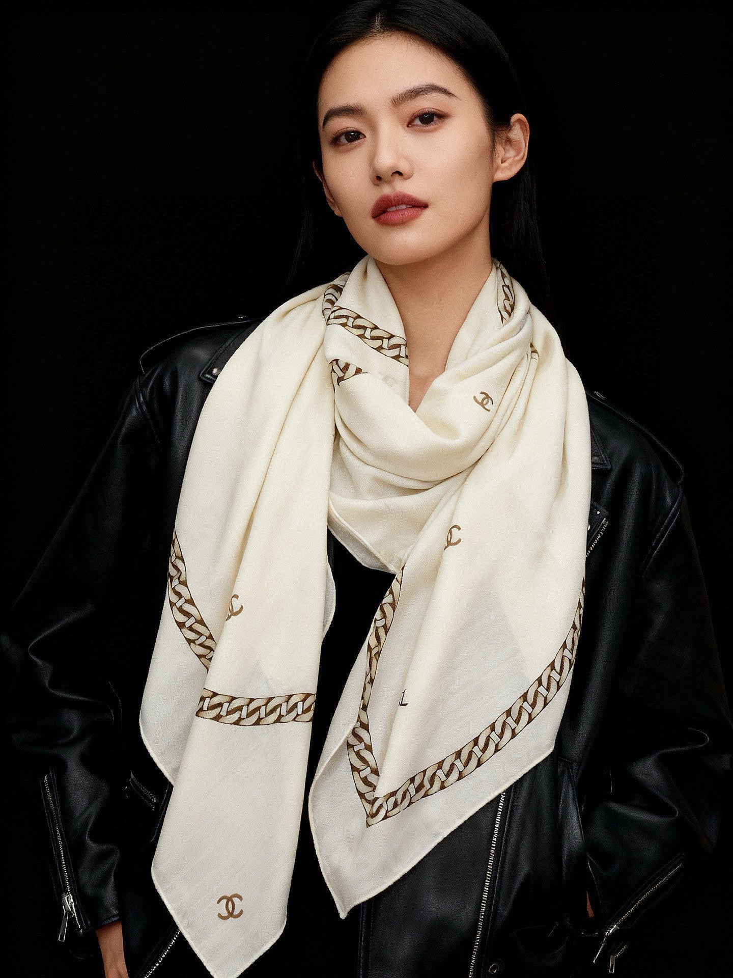 CC 25 Scarf 140cm White Cashmere 293264