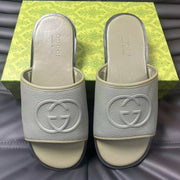 GG Men's 25 Monogram Slide Grey Calfskin 540248