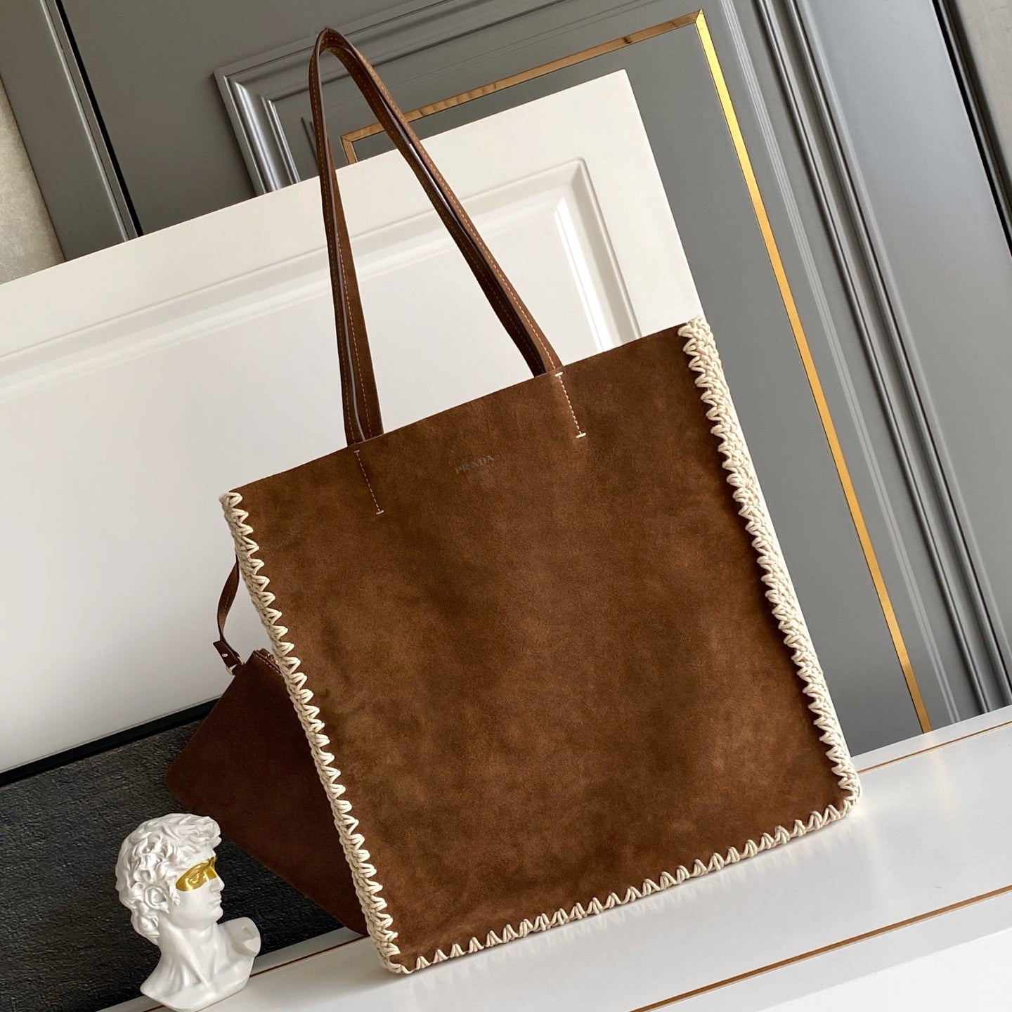 Prada 2026 Tote Bag 38cm Suede