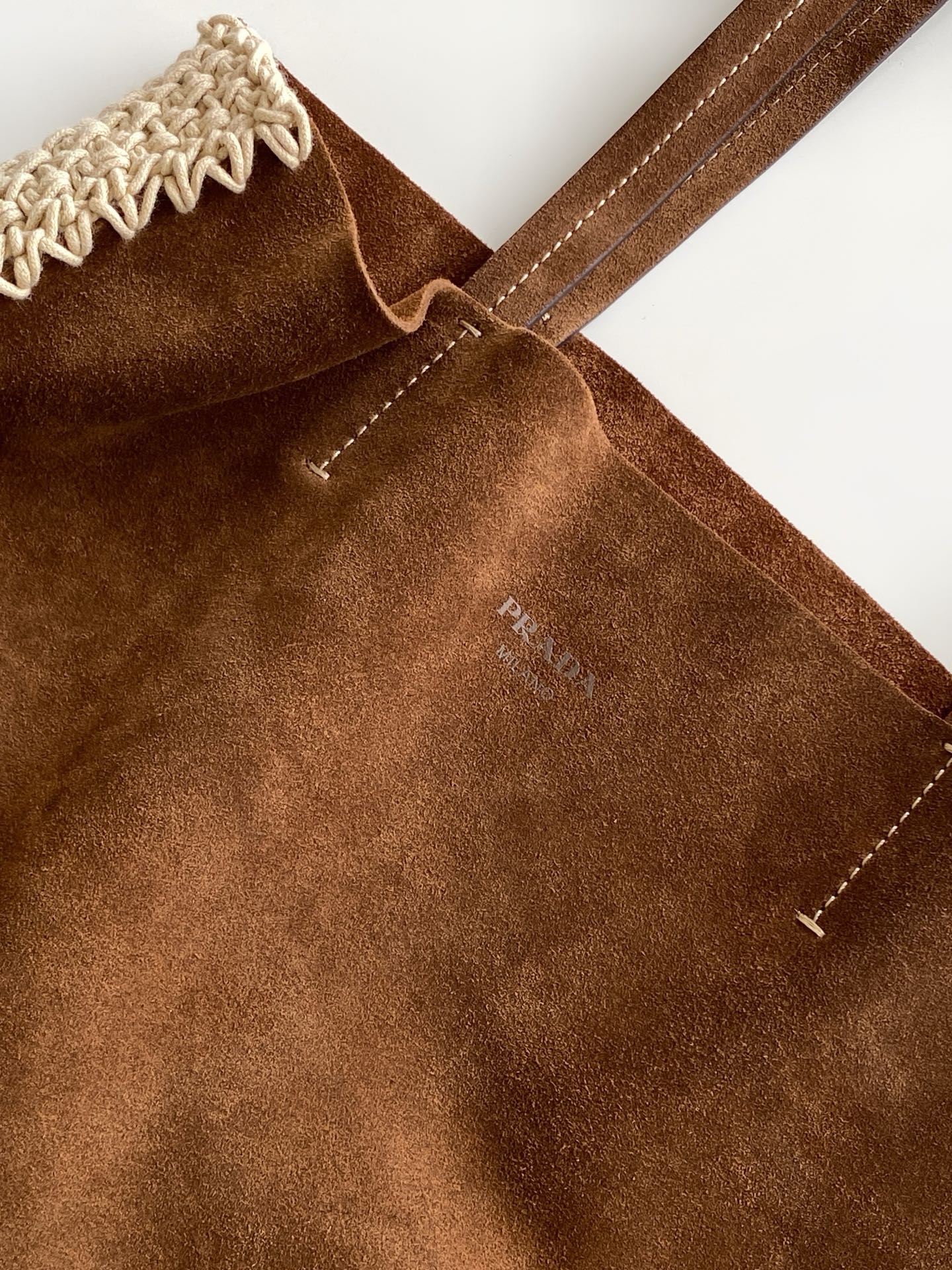 Prada 2026 Tote Bag 38cm Suede
