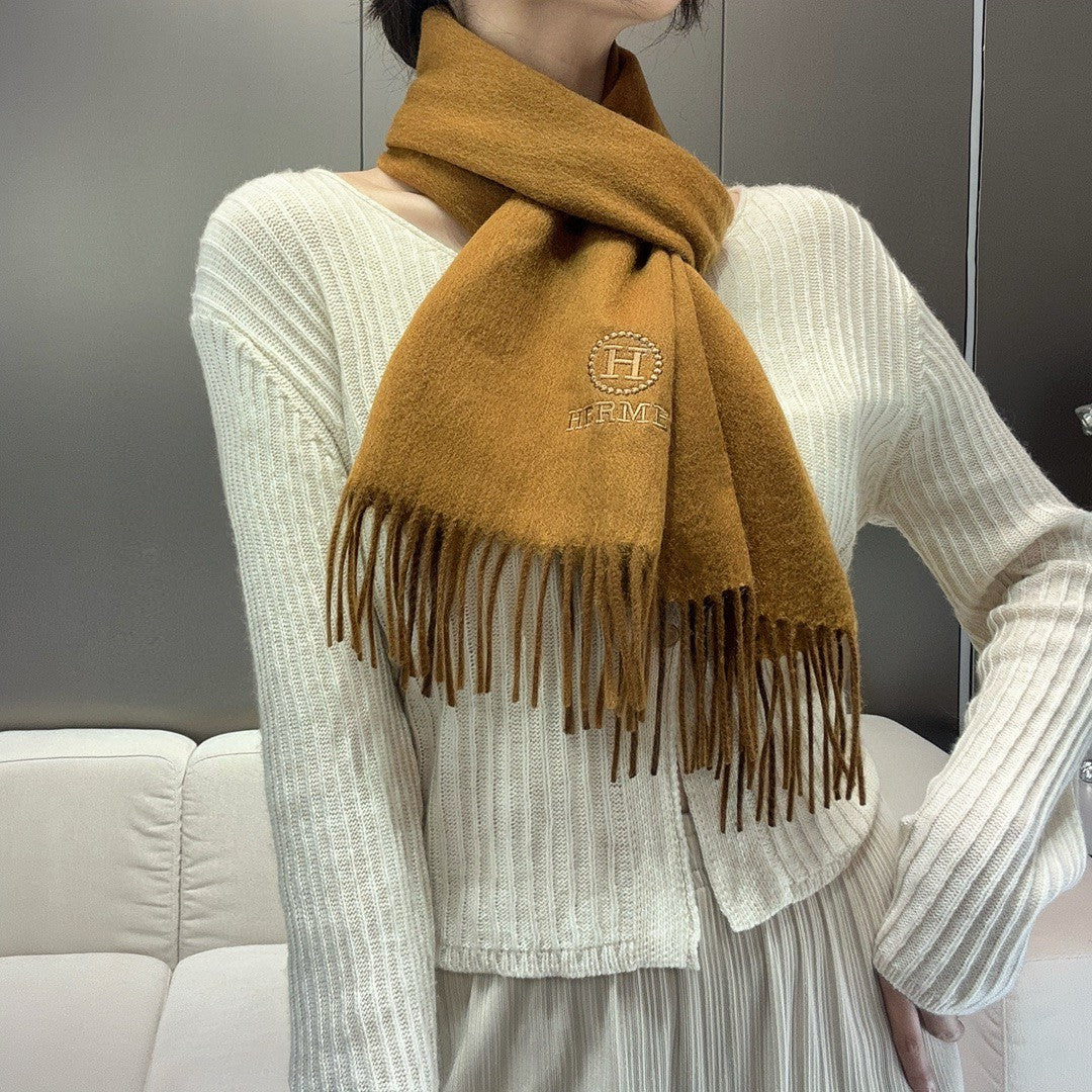 HM Scarf 190 CM Lighter Camel Wool 969440