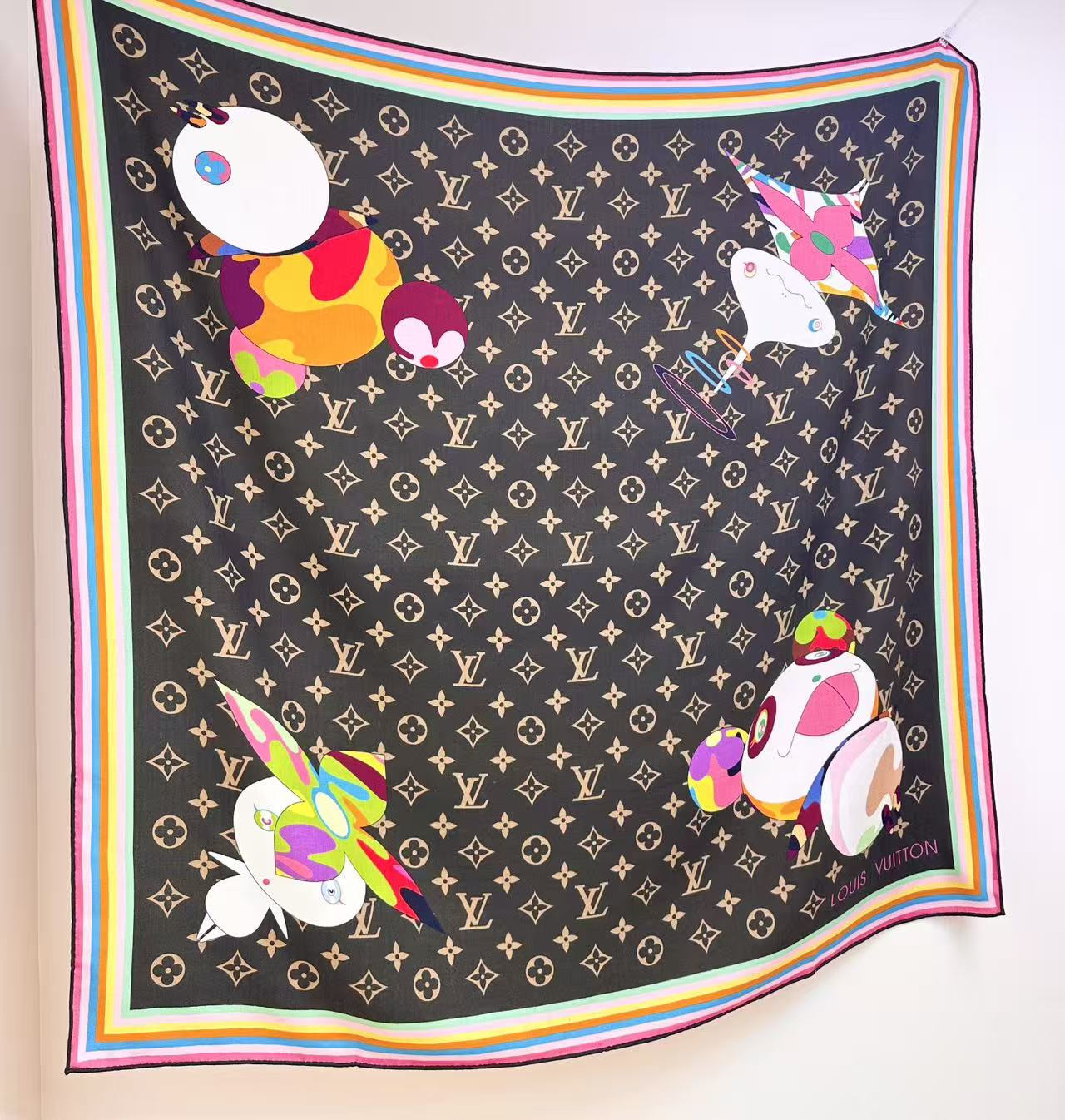 LV x TM SUPERFLAT 140cm Brown Multicolor Silk Wool 978741