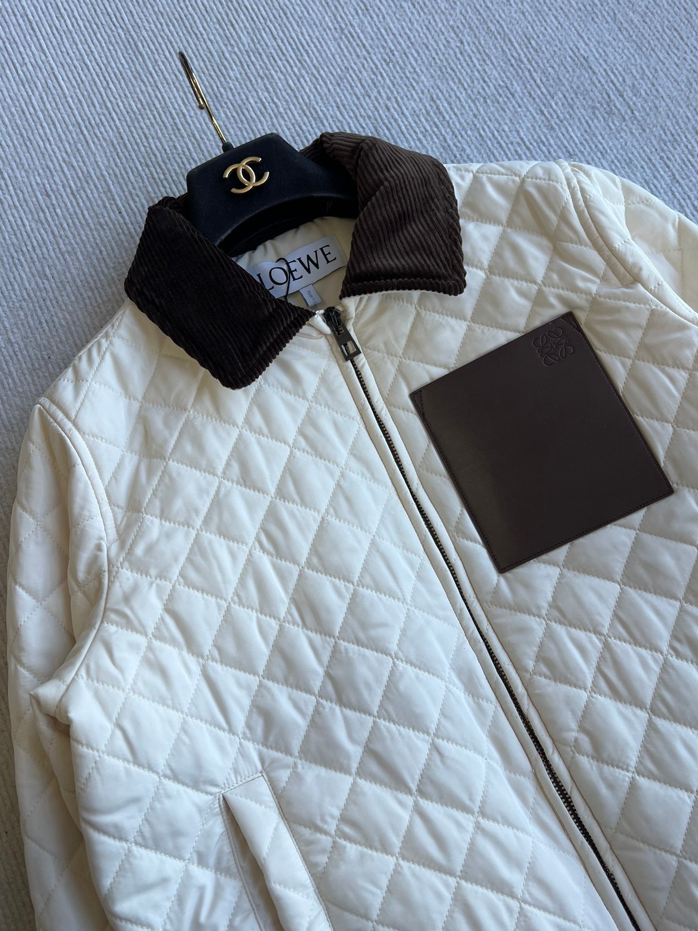 Loewe 2025 Jacket White Brown Cotton Polyester 325273