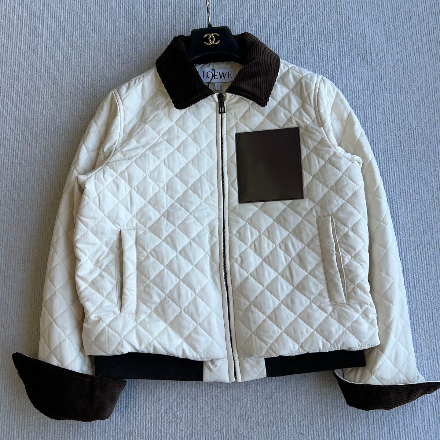 Loewe 2025 Jacket White Brown Cotton Polyester 325273