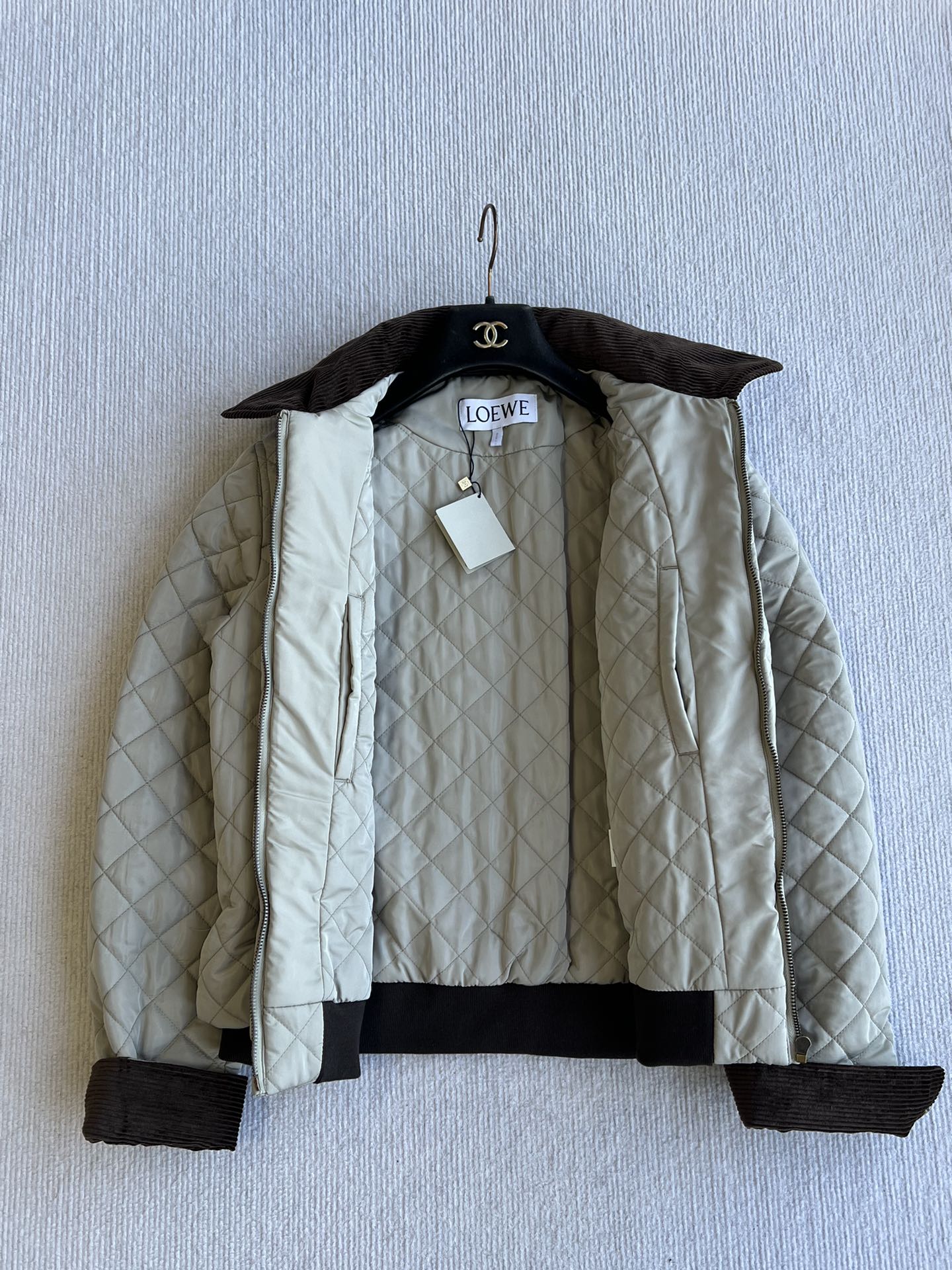 Loewe 2025 Jacket Cream Brown Cotton Polyester 325274