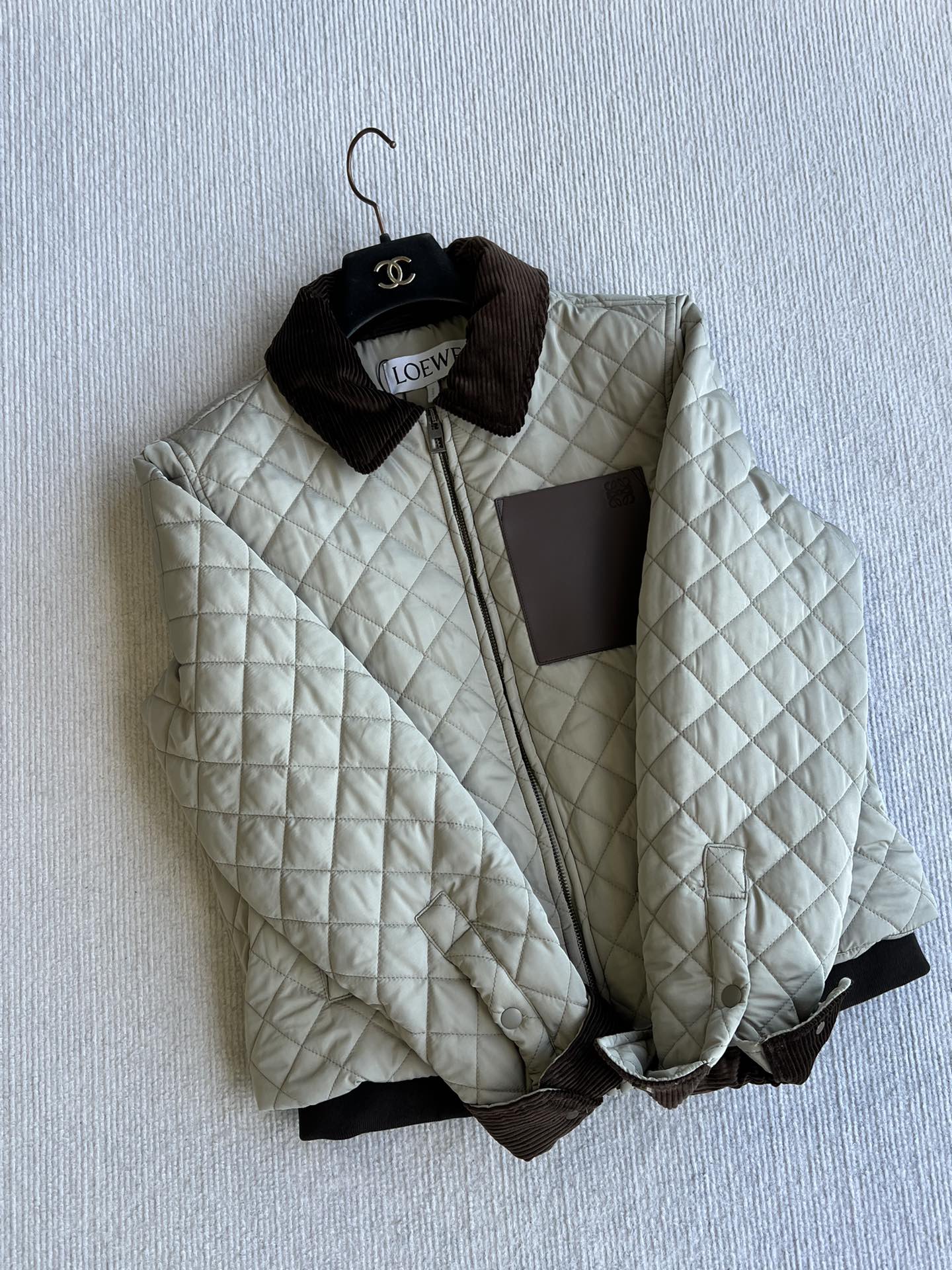 Loewe 2025 Jacket Cream Brown Cotton Polyester 325274