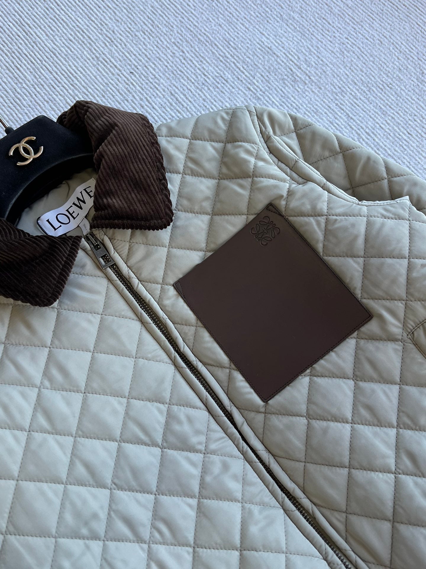 Loewe 2025 Jacket Cream Brown Cotton Polyester 325274