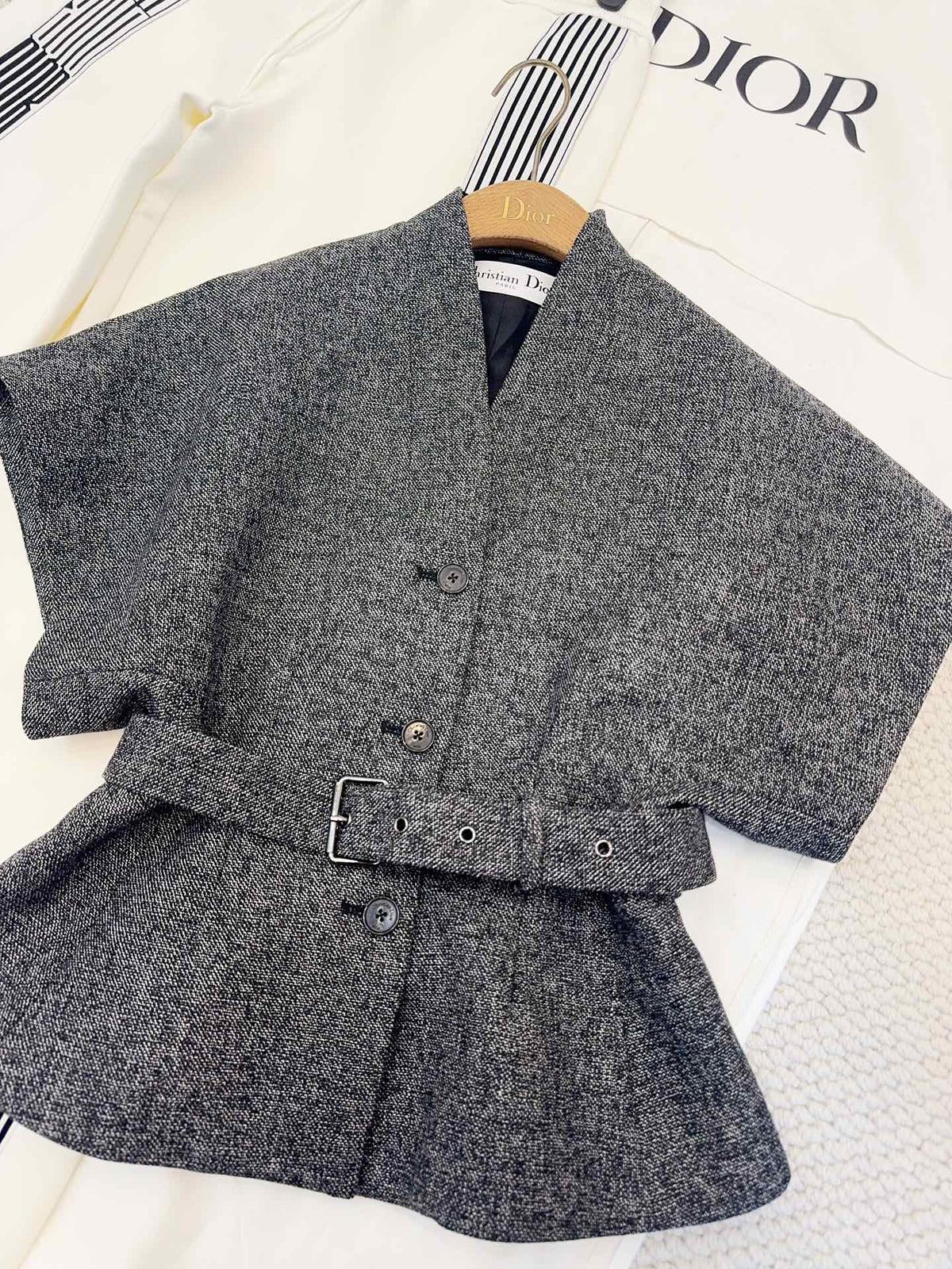 CD 25 Floral V-neck Jacket Gray Cotton