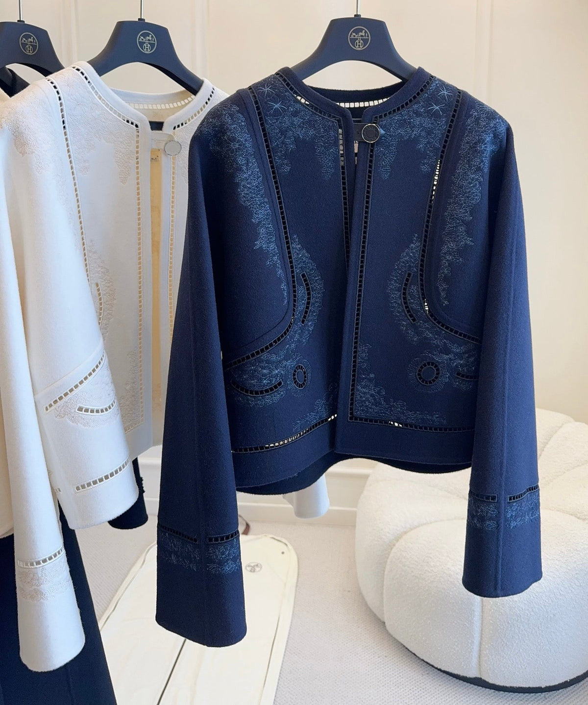 HM 25 Double-Sided Embroidered Short Wool Coat 264293